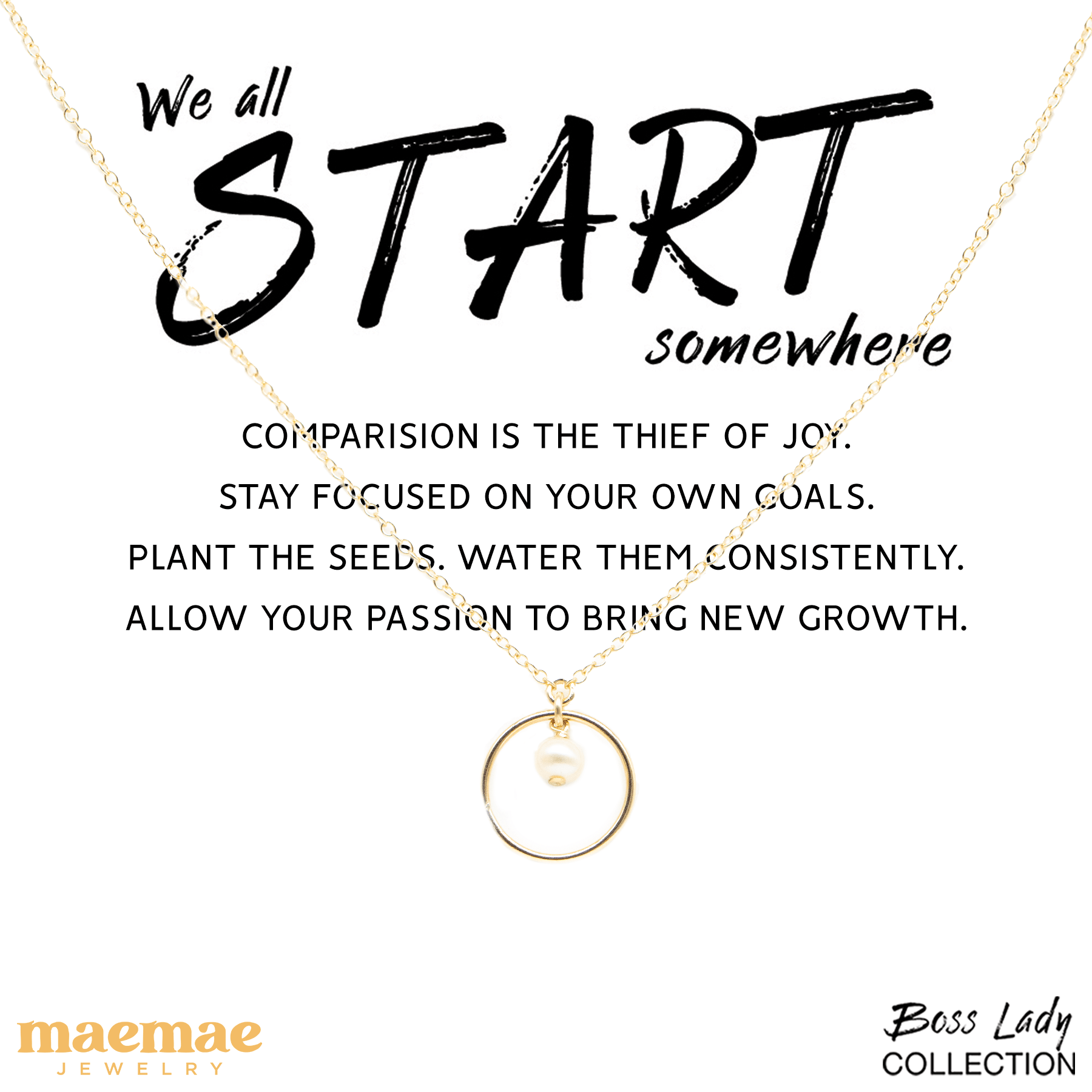 We All Start Somewhere - Boss Lady Necklace Dainty Necklace
