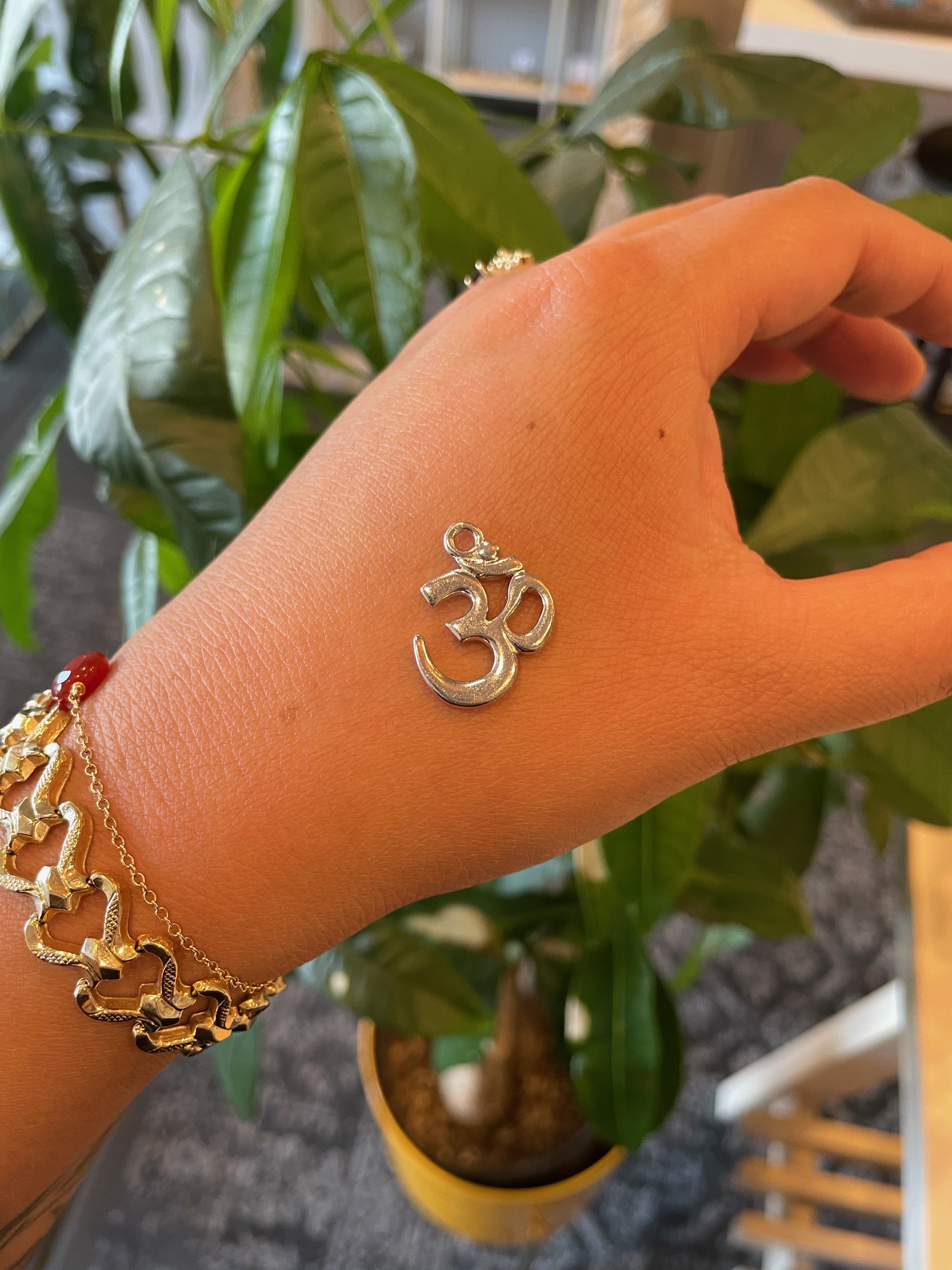 Custom Necklace Bar Charms Dainty OM Charm