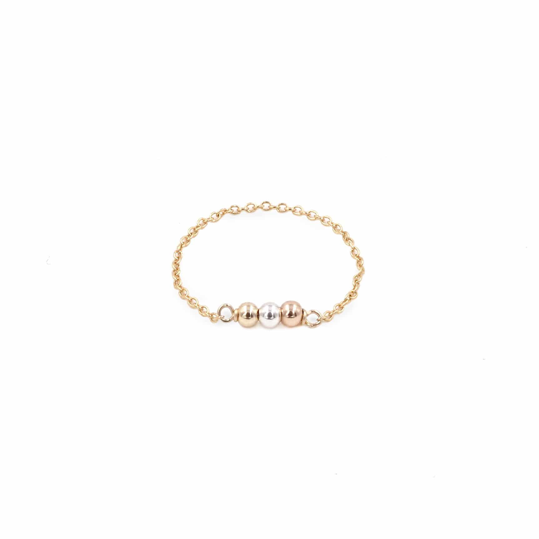 Maemae Jewelry | Just Breathe Ring | Chain Rings | Tri-Tone 8.5 / 14K Gold Filled