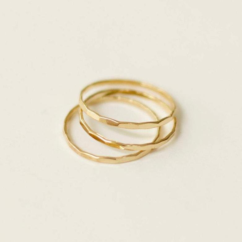 Hammered Band Stacking Ring Dainty Ring 5