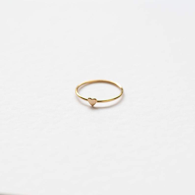 Tiny Heart Stacking Ring Dainty Ring
