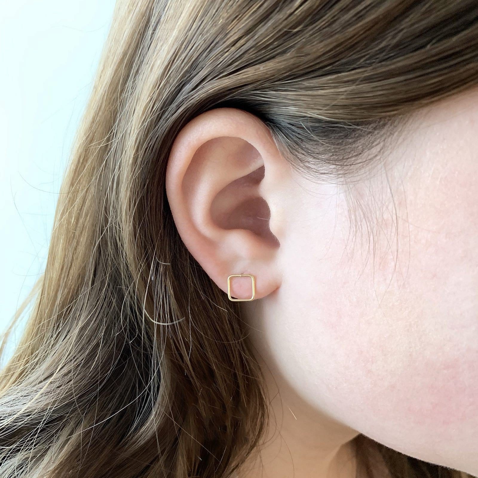Rounded Square Studs Dainty