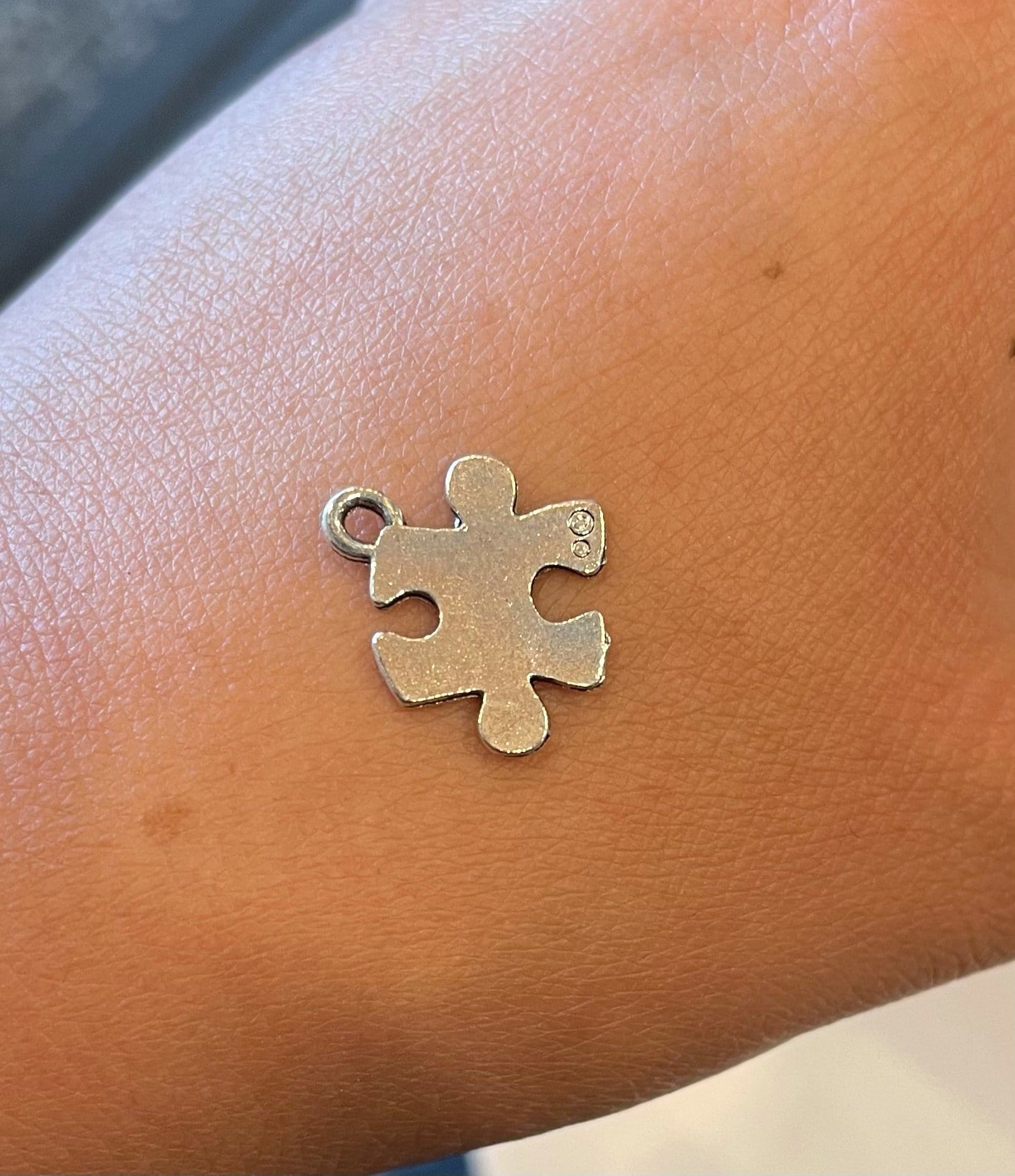 Custom Necklace Bar Charms Dainty Silver Puzzle Piece