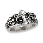 Stainless Steel Celestial Mushroom Ring Dainty