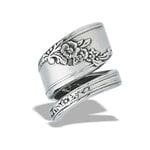 Stainless Steel Floral Spoon Ring Dainty