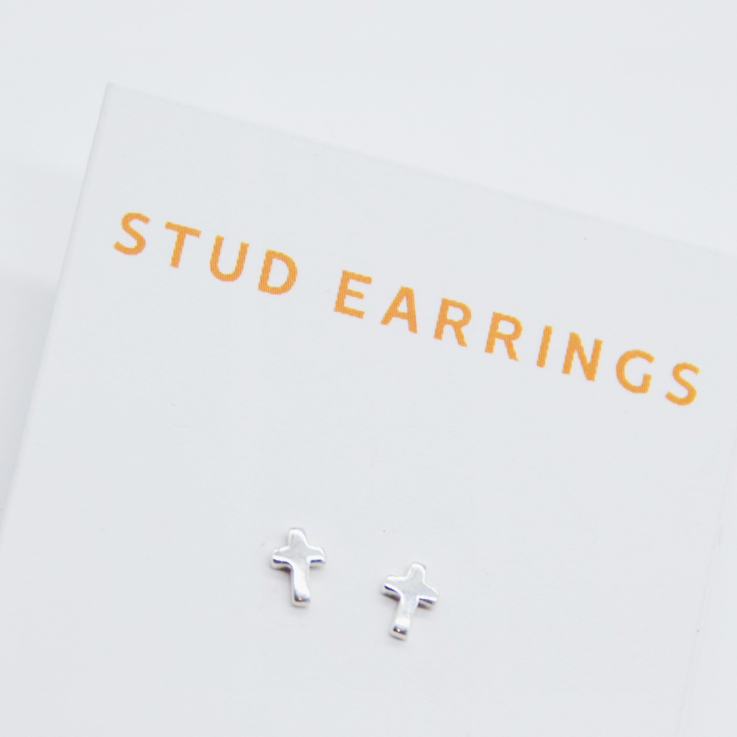 Silver Cross Studs Dainty Studs Sterling Silver MaeMae Jewelry | Silver Cross Studs