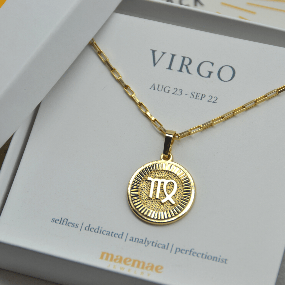 Zodiac Medallion Necklace Dainty Zodiac Medallion Necklace | Gold Filled Jewelry | Zodiac Symbols