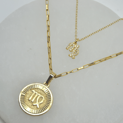 Zodiac Medallion Necklace Dainty Zodiac Medallion Necklace | Gold Filled Jewelry | Zodiac Symbols
