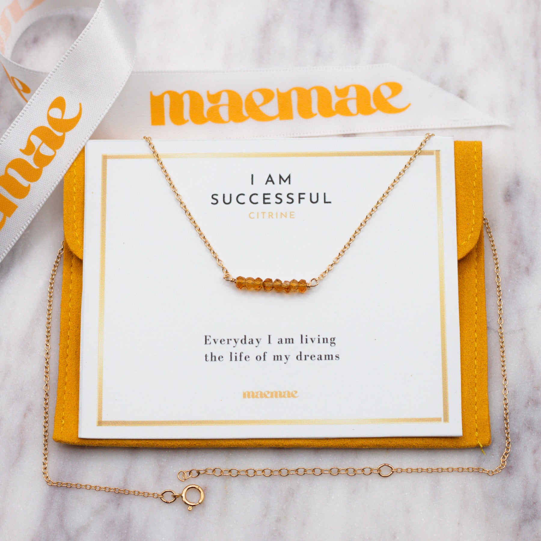 I Am Successful Necklace - Citrine - 14k Gold-Filled - MaeMae Jewelry