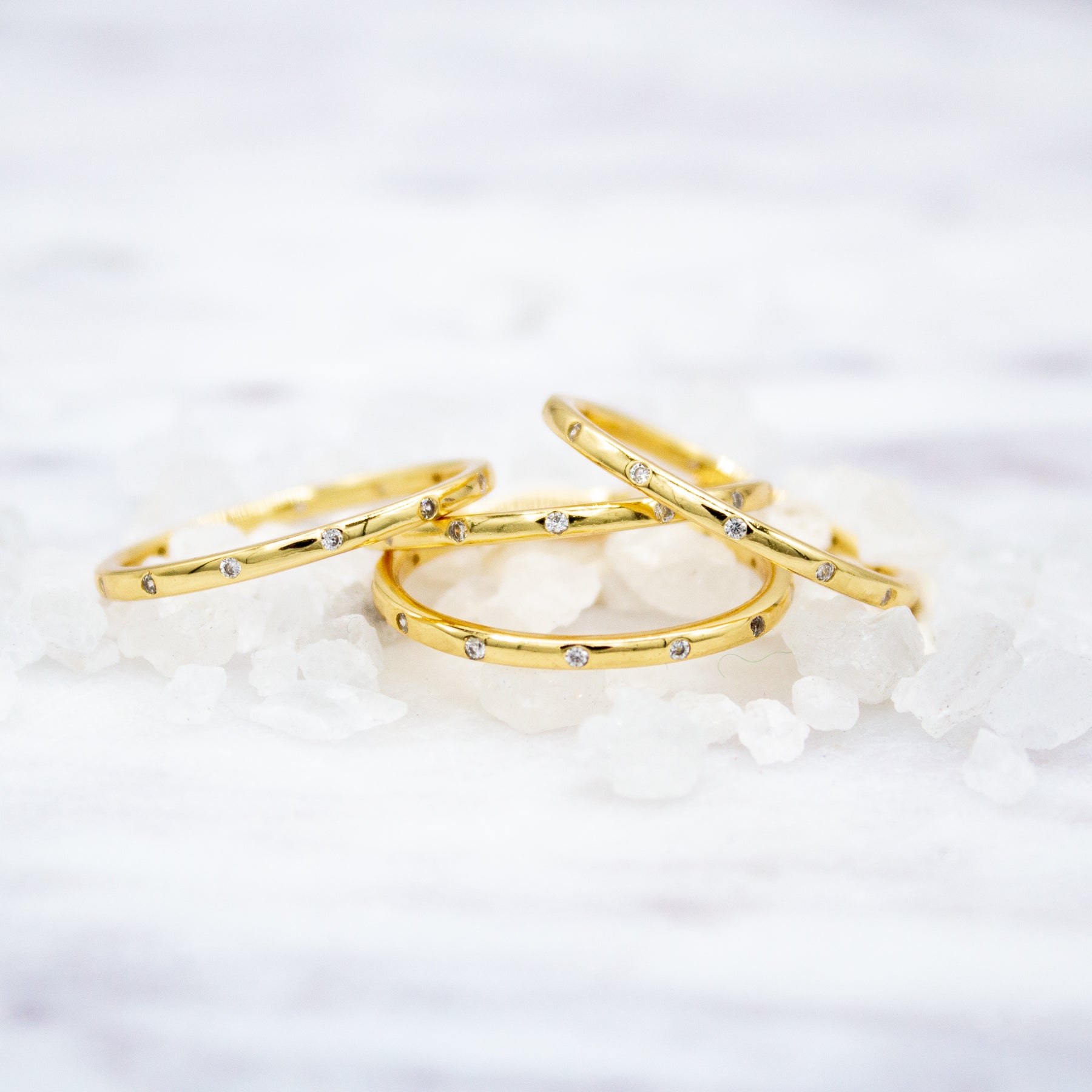 Eternity + Baguette Combo Ring Set