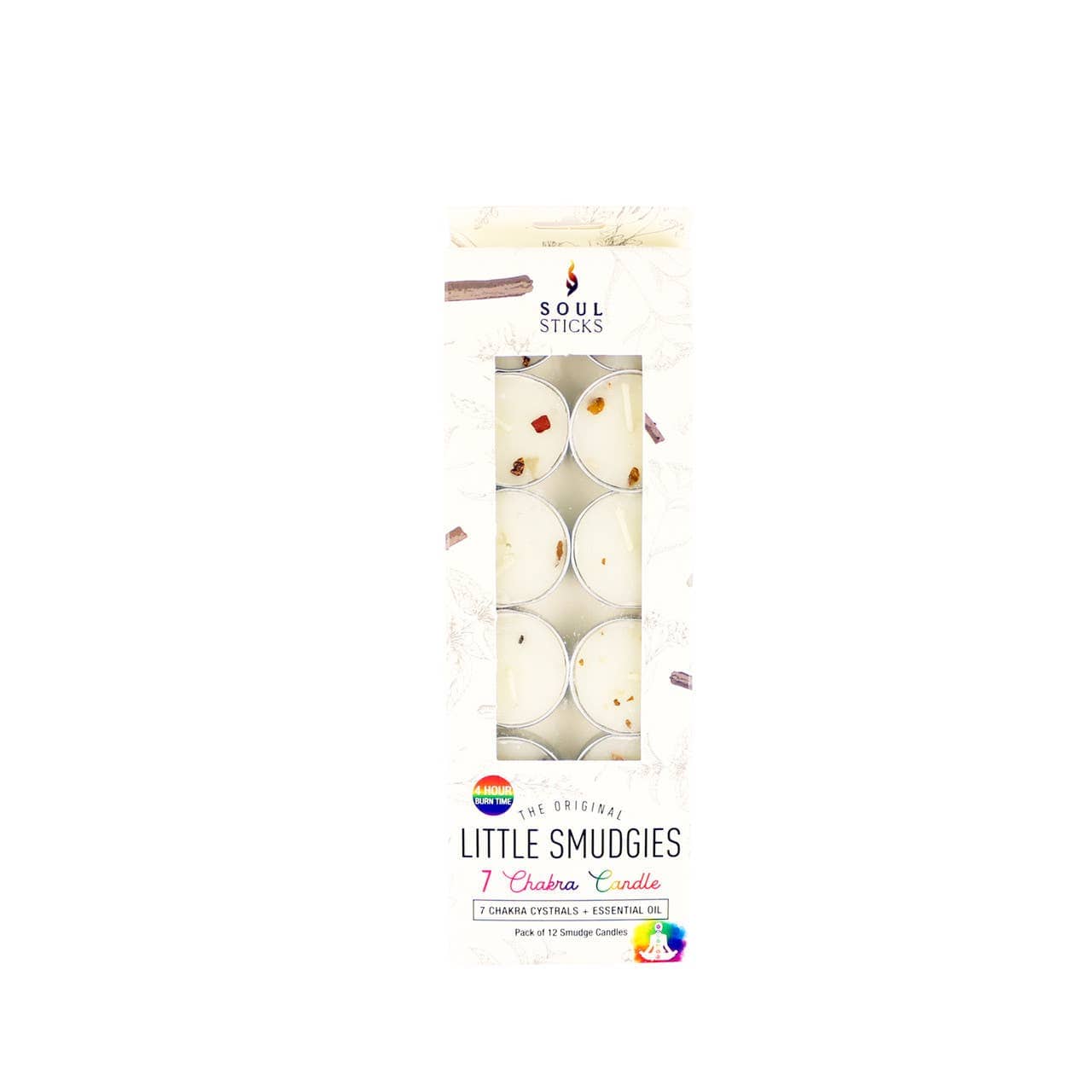 7 Chakras Little Smudgies Smudge Candles 12 Per Pack Dainty