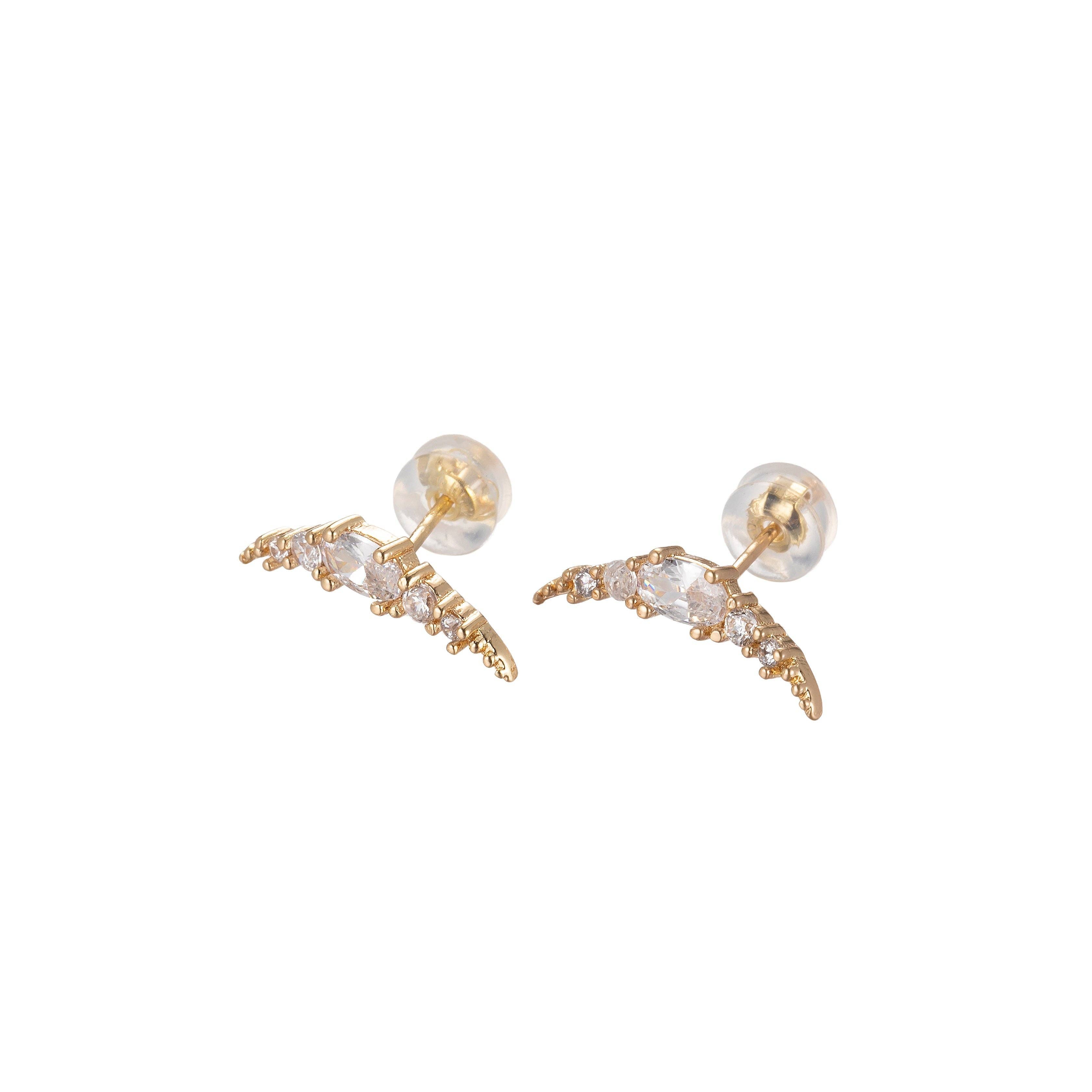 CZ Crystal Climber Stud Earrings