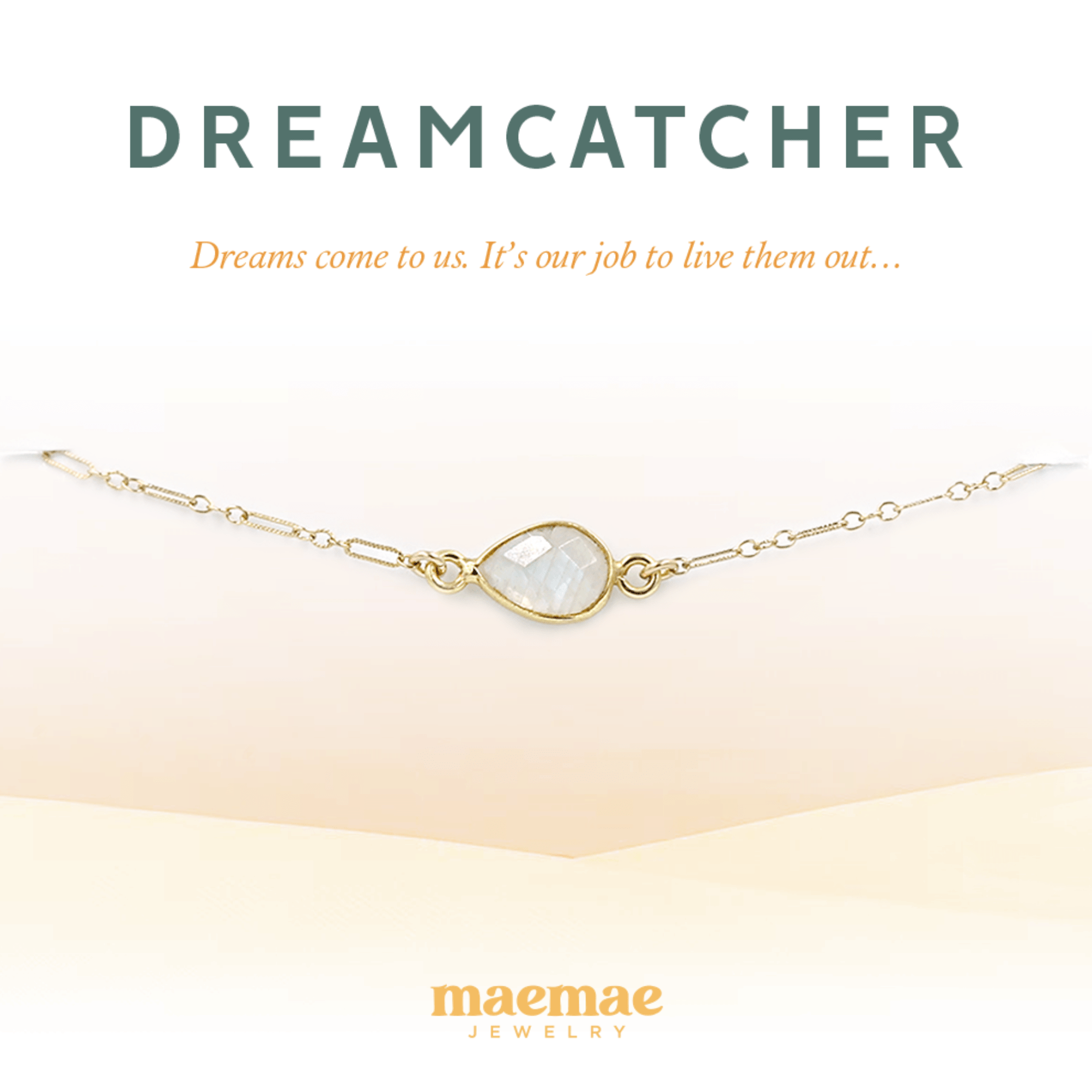 Dreamcatcher Moonstone Bracelet, Silver Dainty Bracelet 14k Gold Filled / S/M MaeMae Jewelry | Rainbow Moonstone | Dreamcatcher Bracelet | Gold or Silver