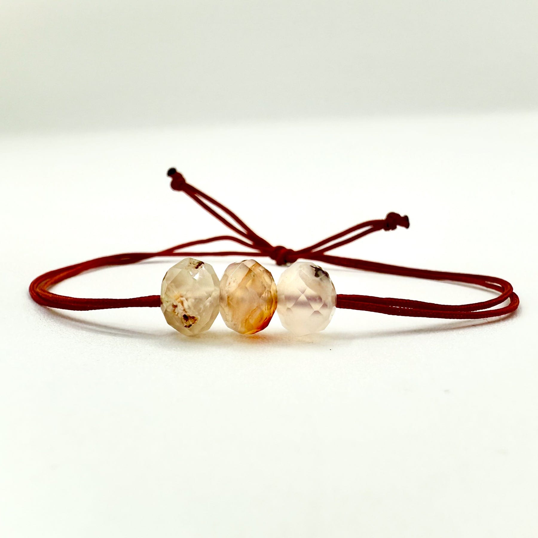 I am Manifesting My Best Life - Flower Agate Bracelet Dainty Bracelet Flower Agate on Red String Bracelet - MaeMae Jewelry