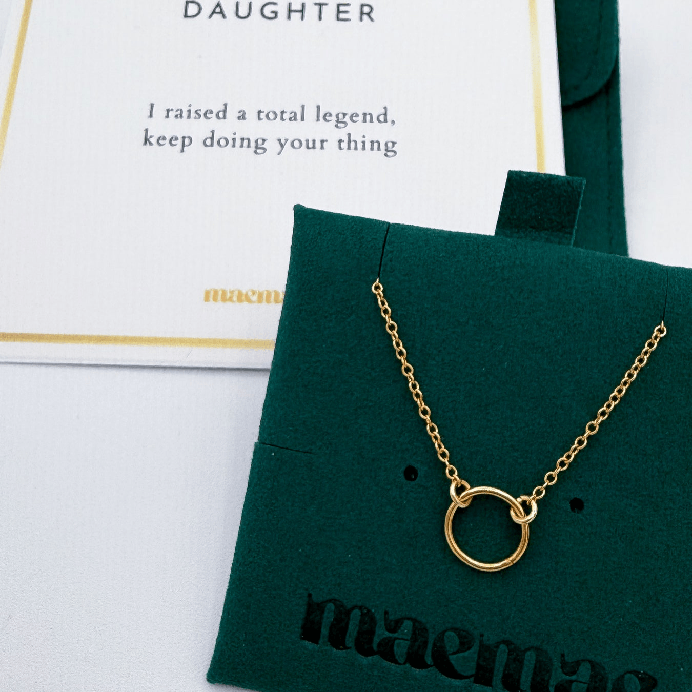 Daughter Necklace Dainty Daughter Circle Necklace - 14k Gold-Filled - MaeMae Jewelry