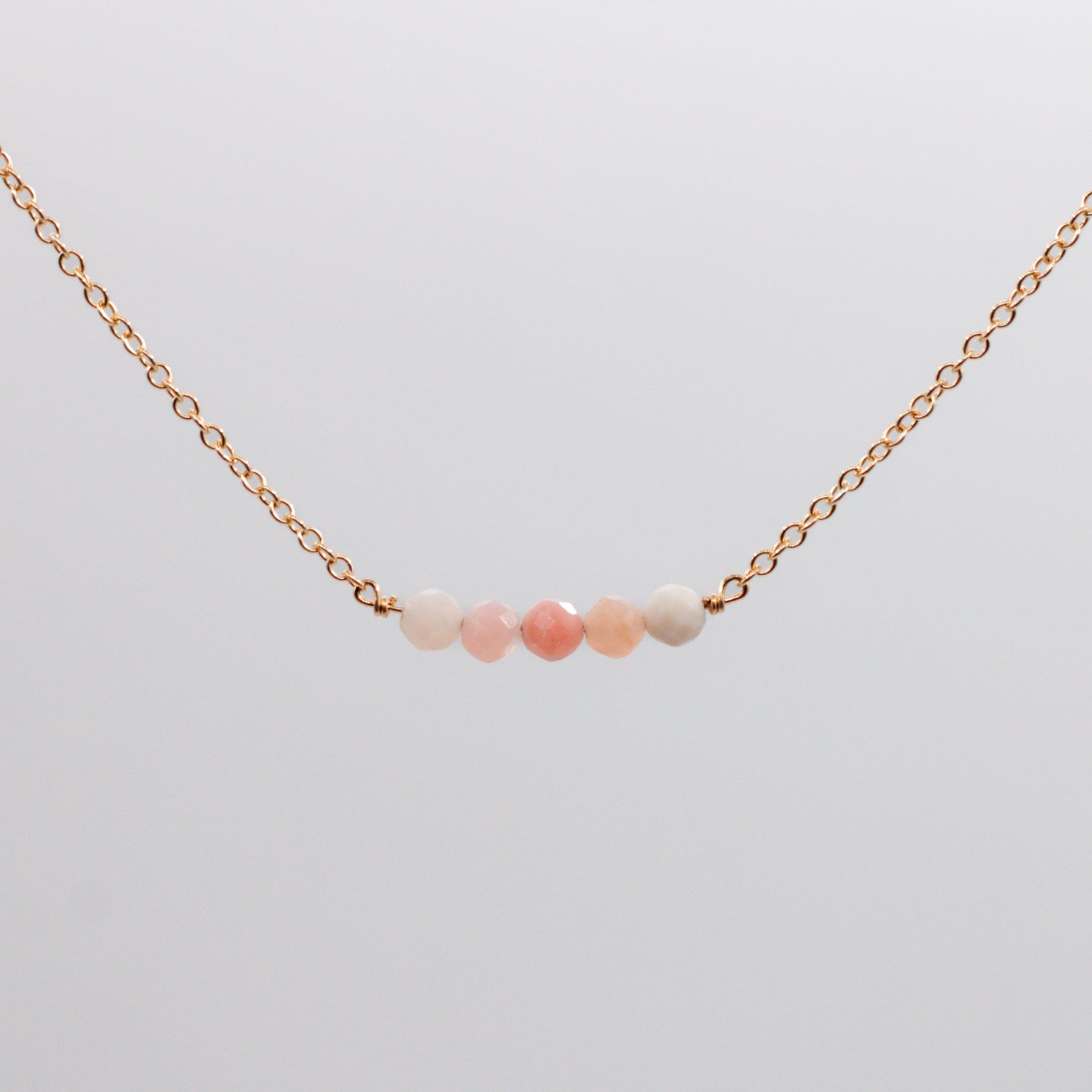 I Am Loved - Pink Opal Necklace Dainty I Am Loved Necklace - Pink Opal - 14k Gold-Filled - MaeMae Jewelry