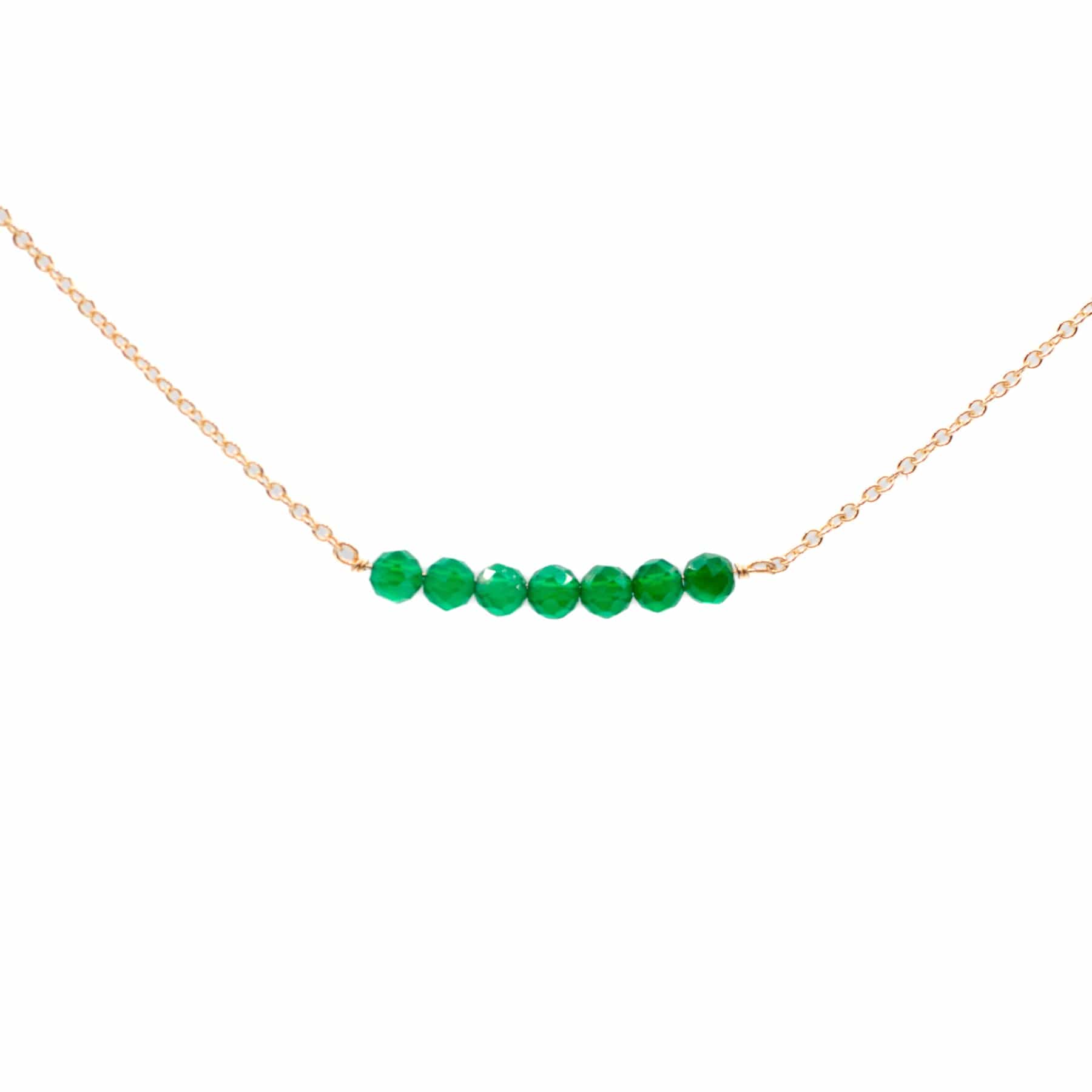 I Am Lucky - Green Jade Necklace Dainty I Am Lucky Necklace - Green Jade - 14k Gold-Filled - MaeMae Jewelry