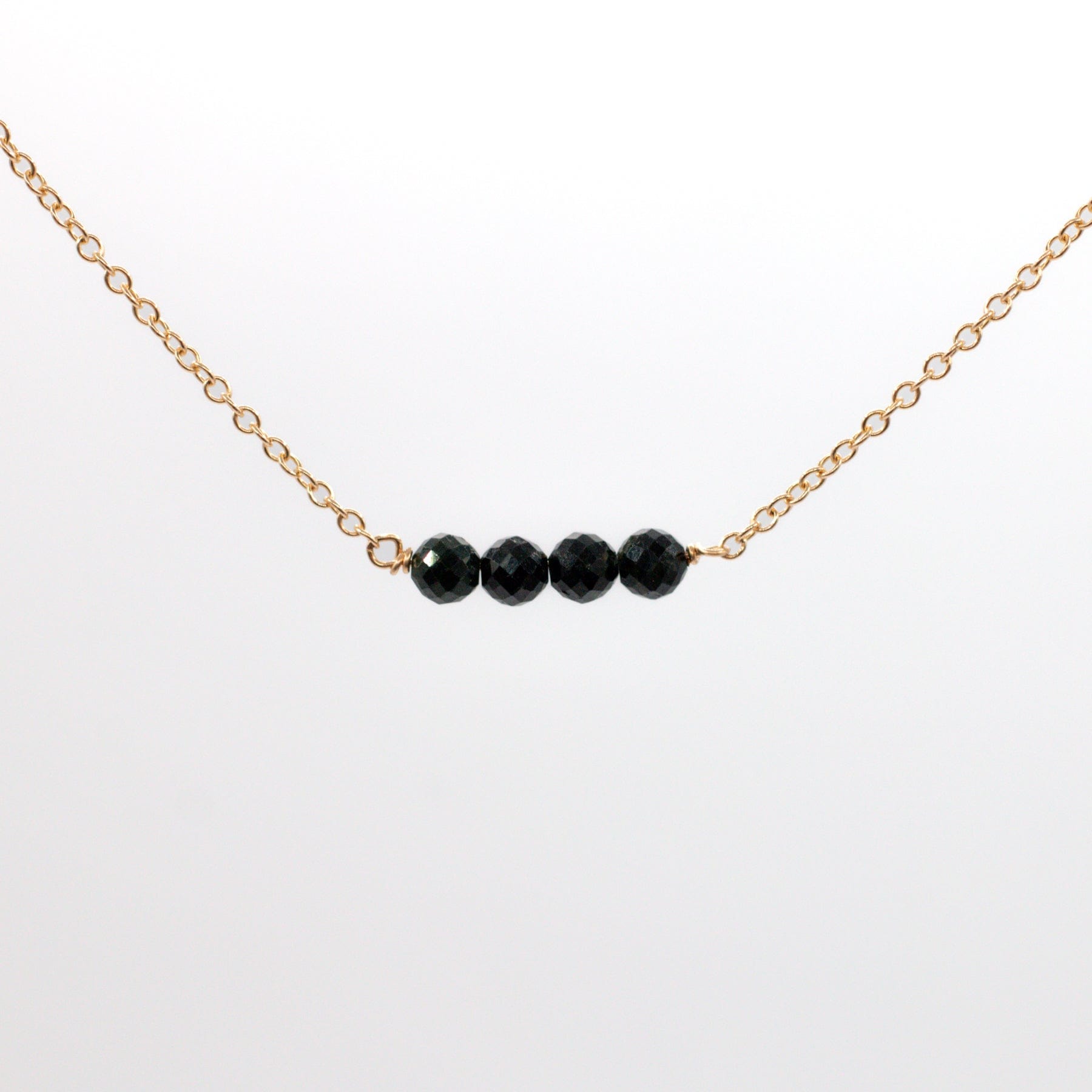 I Am Safe - Black Onyx Necklace Dainty I Am Safe Necklace - Black Onyx - 14k Gold-Filled - MaeMae Jewelry