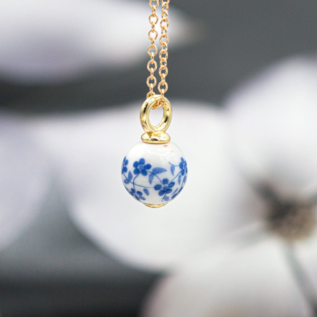The Heirloom Necklace Dainty Necklace 16-18" Heirloom Necklace Porcelain Charm - MaeMae Jewelry