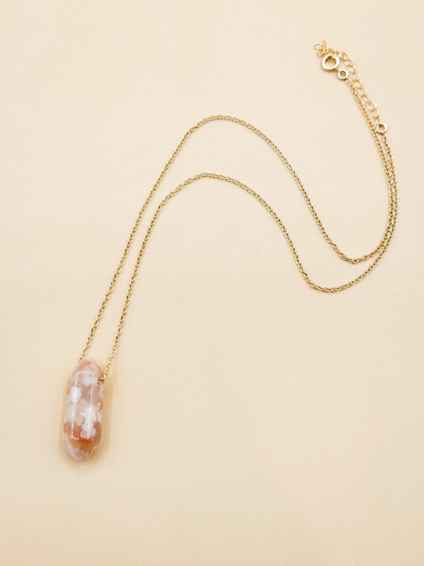 Flower Agate Crystal Necklace Dainty Necklace Flower Agate Crystal Necklace | You Deserve All the Flowers