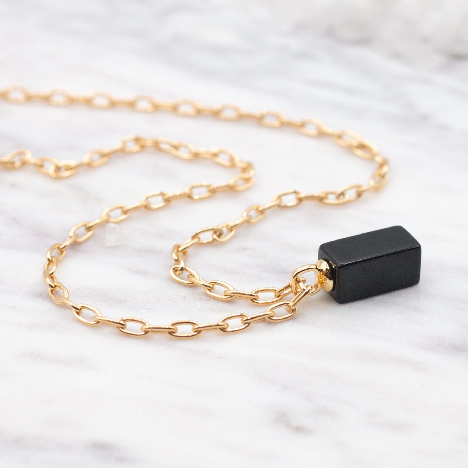 "I Am Made of Pure Magic" Black Onyx Necklace Dainty Necklace