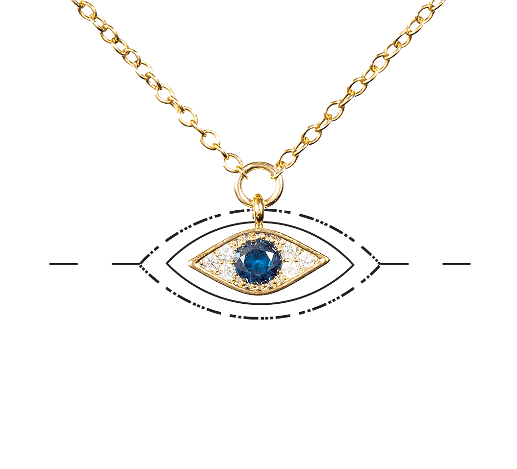 Sapphire "Evil Eye" Protection Necklace Dainty Necklace Sapphire "Evil Eye" Protection Necklace (Limited Edition) on a 14k gold filled chain