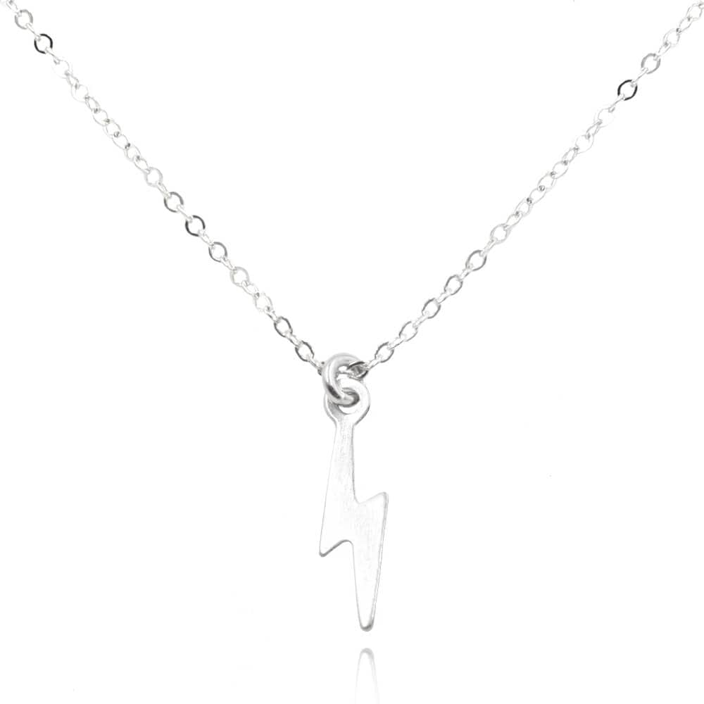 Be The Light Necklace, Silver Dainty Necklace Sterling Silver MaeMae Jewelry | Lightning Bolt Necklace | Be the Light 