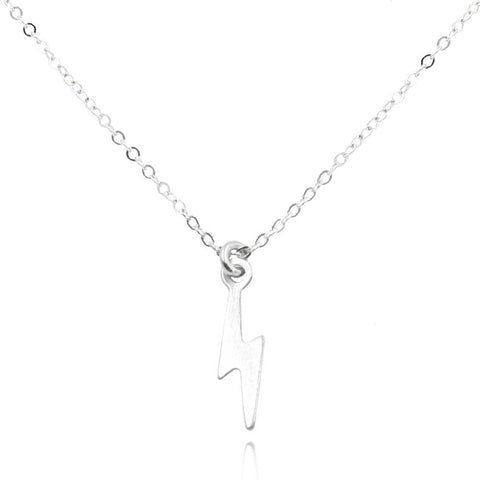 Be The Light Necklace, Silver Dainty Necklace Sterling Silver MaeMae Jewelry | Lightning Bolt Necklace | Be the Light 