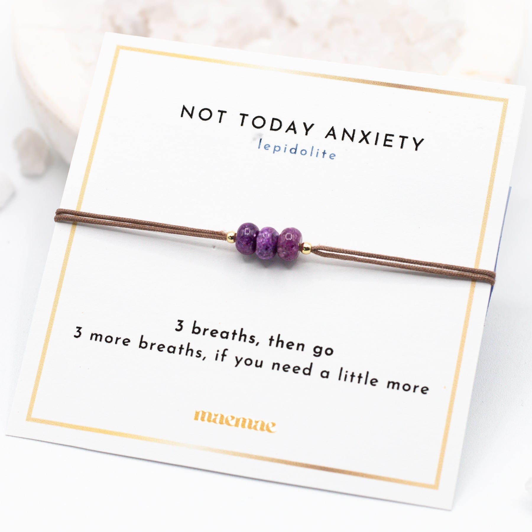 Not Today Anxiety Lepidolite String Bracelet Dainty Not Today, Anxiety Lepidolite String Bracelet - MaeMae Jewelry