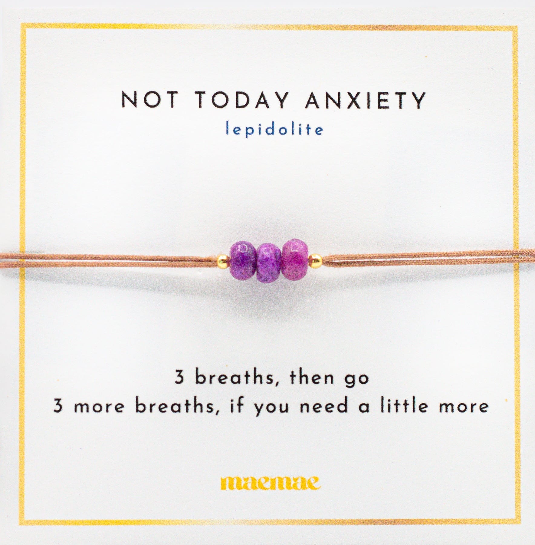 Not Today Anxiety Lepidolite String Bracelet Dainty Not Today, Anxiety Lepidolite String Bracelet - MaeMae Jewelry