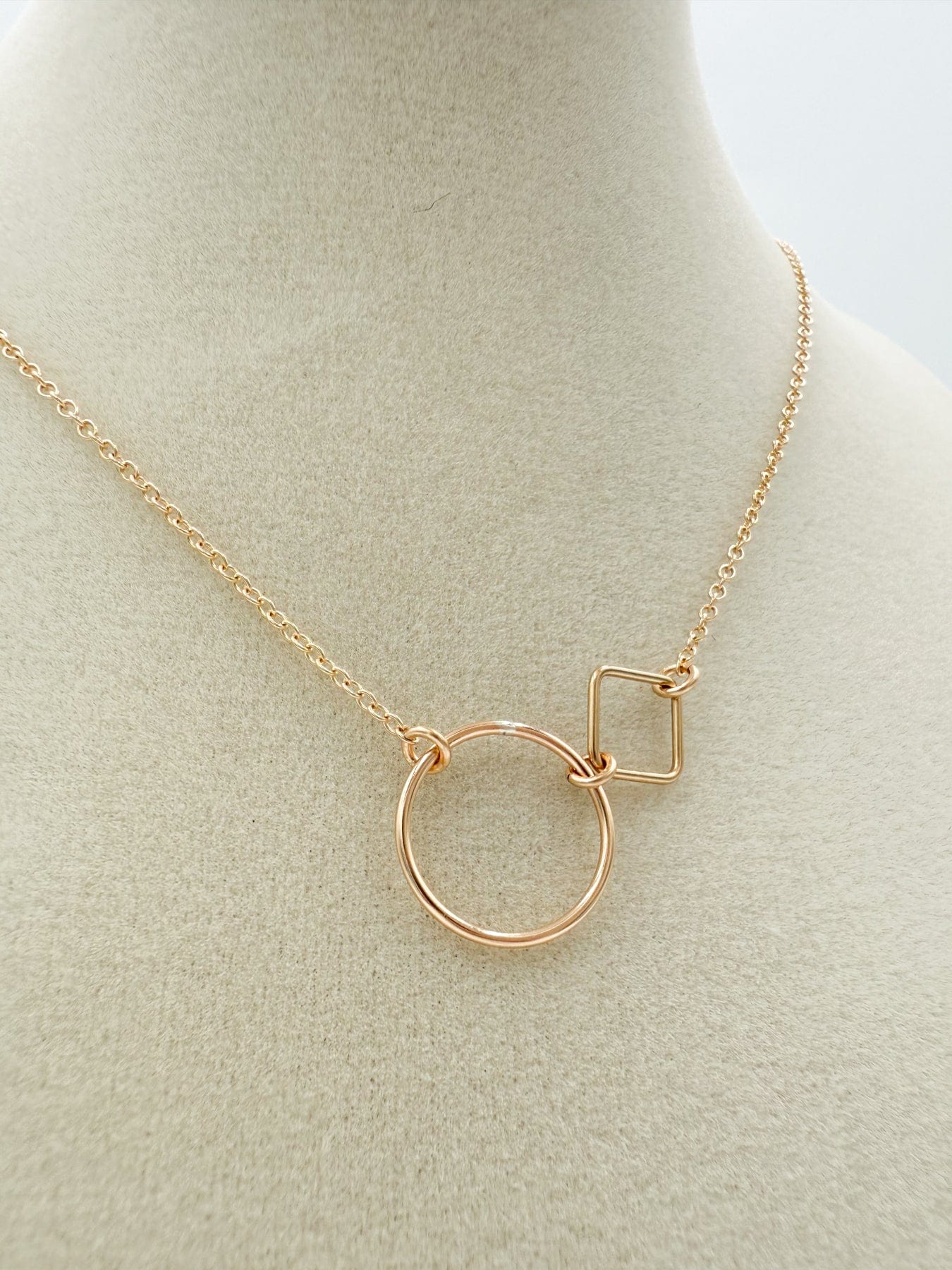 Soul Sister Necklace Dainty Soul Sister Necklace-14k Gold-Filled Circle & Square - MaeMae Jewelry