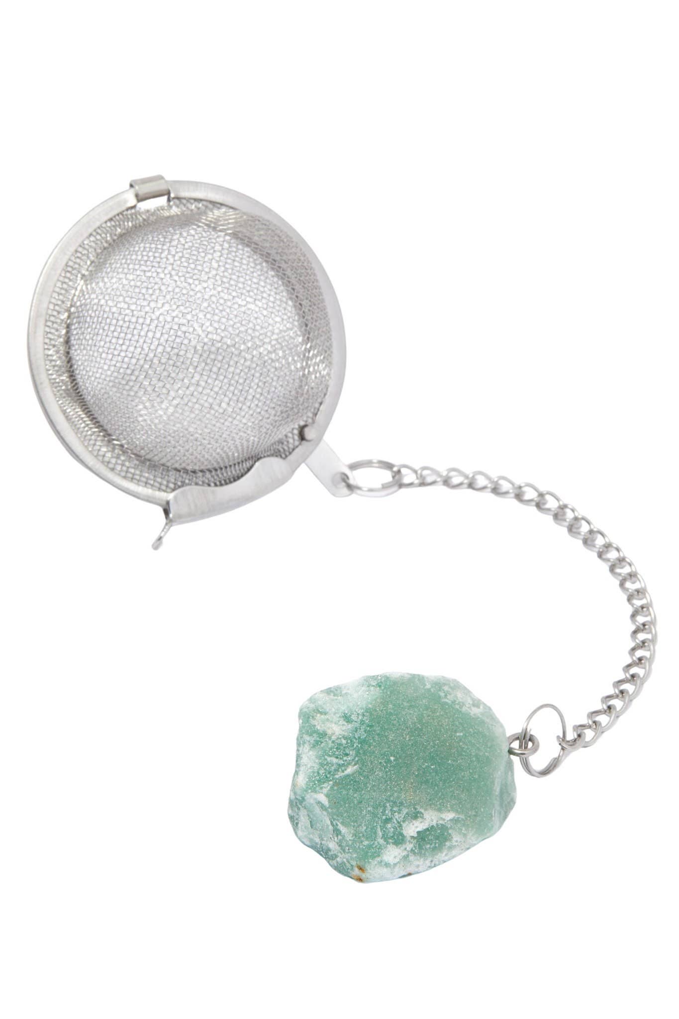 Crystal Tea Infuser - Tea Strainer - Crystal Tea Ball Dainty Raw Green Aventurine