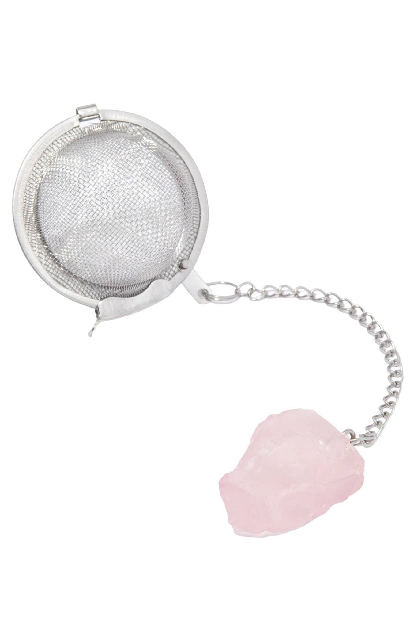 Crystal Tea Infuser - Tea Strainer - Crystal Tea Ball Dainty Raw Rose Quartz