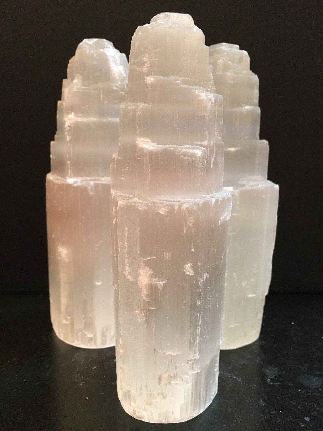 Raw Selenite Tower - 5 to 6", Crystal Cleansing Tower Dainty