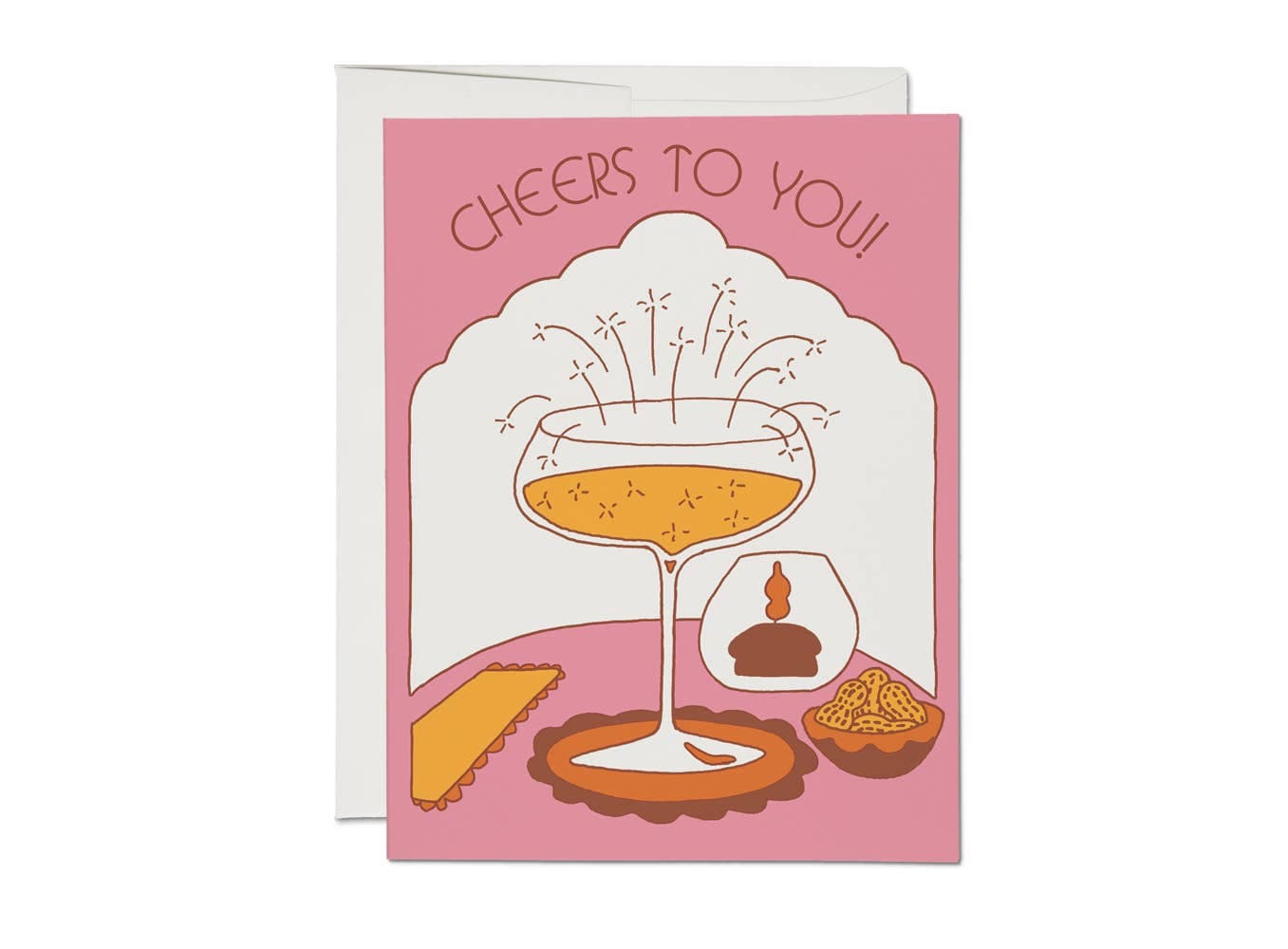 Candlelit Cheers congratulations greeting card Dainty