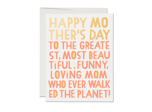 Greatest Mom Mother's Day greeting card Dainty