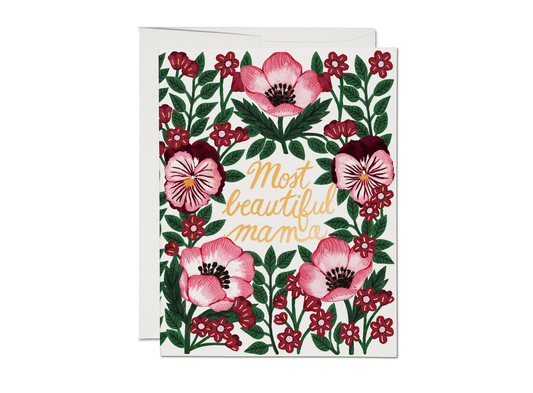 Most Beautiful Mama Mother's Day greeting card Dainty
