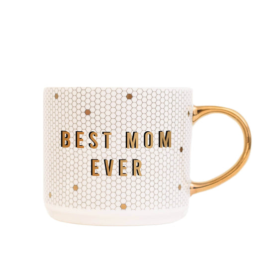 Best Mom Ever Gold Tile Coffee Mug - Gifts & Home Decor Dainty