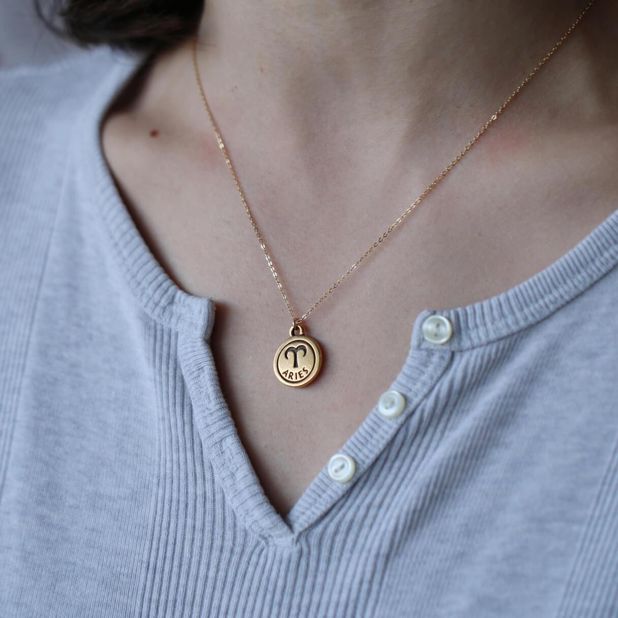 Zodiac Double-Sided Charm Necklace Dainty Necklace MaeMae Jewelry | Zodiac Necklaces | MaeMae Jewelry astrology collection