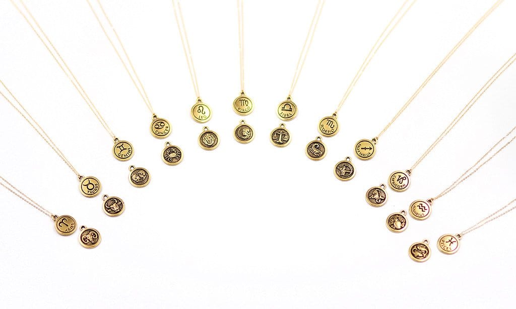 Zodiac Double-Sided Charm Necklace Dainty Necklace MaeMae Jewelry | Zodiac Necklaces | MaeMae Jewelry astrology collection