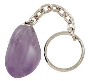 Polished Stone Crystal Keychain Dainty Accessories Amethyst Natural Stone | Tumbled Stone | Worry Stone Crystal Keychains