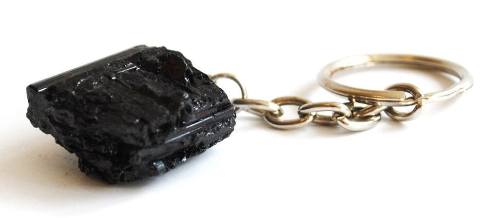 Raw Stone Crystal Keychain Dainty Accessories Black Tourmaline Genuine Crystal Point Keychains | Natural Stone | Rough Crystals