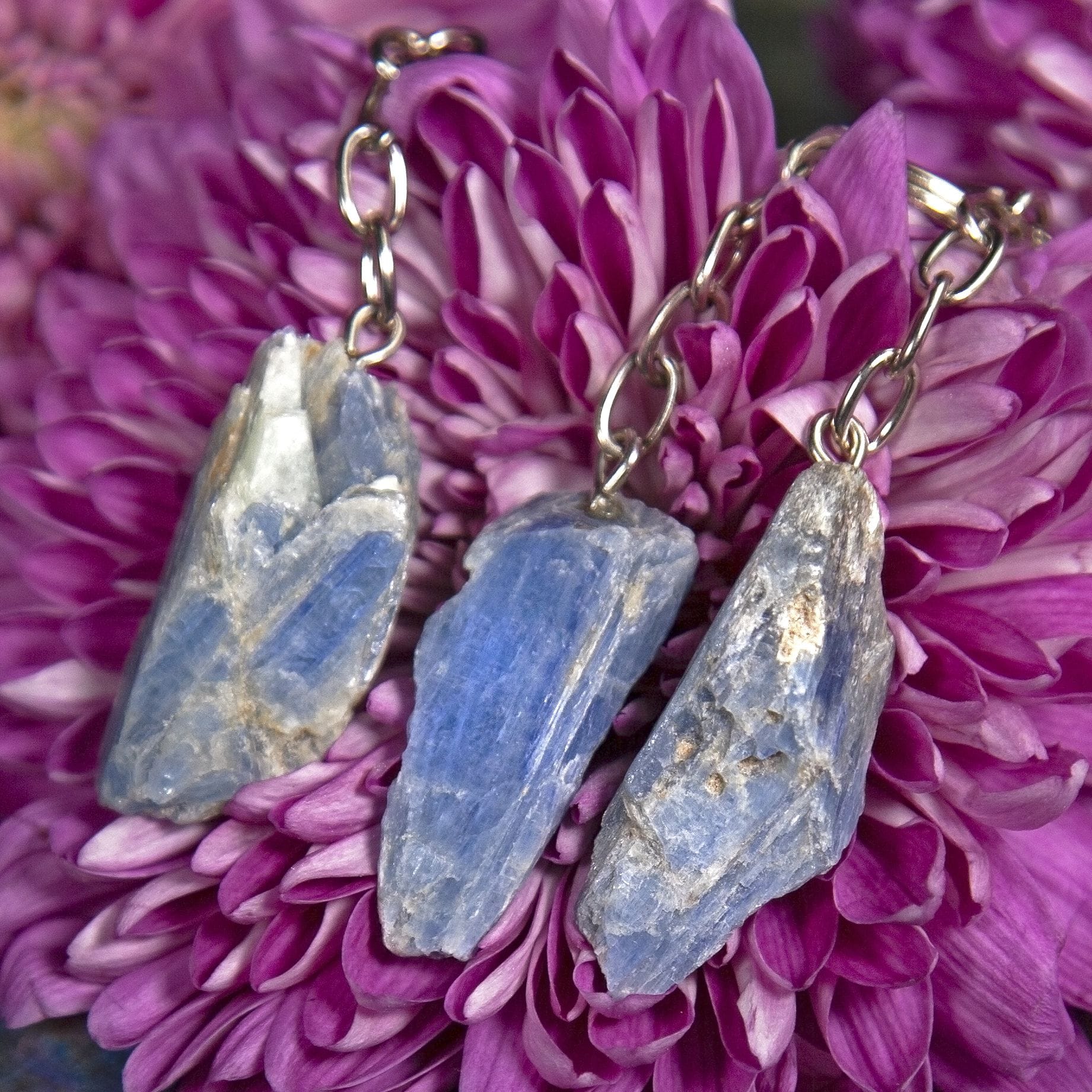 Raw Stone Crystal Keychain Dainty Accessories Blue Kyanite Genuine Crystal Point Keychains | Natural Stone | Rough Crystals