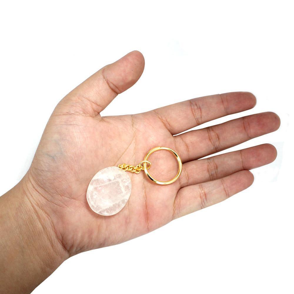 Worry Stone Crystal Keychain Dainty Accessories Clear Quartz Natural Stone | Thumb Stone | Worry Stone Crystal Keychains