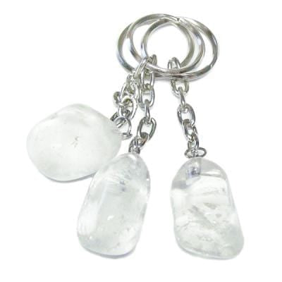 Polished Stone Crystal Keychain Dainty Accessories Crystal Quartz Natural Stone | Tumbled Stone | Worry Stone Crystal Keychains