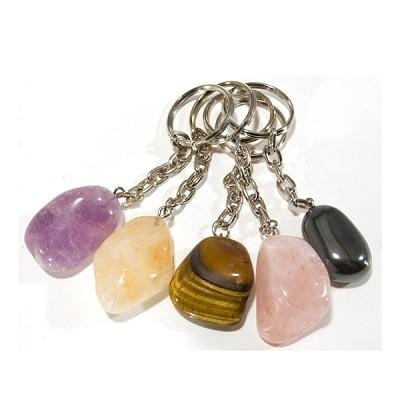 Polished Stone Crystal Keychain Dainty Accessories Natural Stone | Tumbled Stone | Worry Stone Crystal Keychains