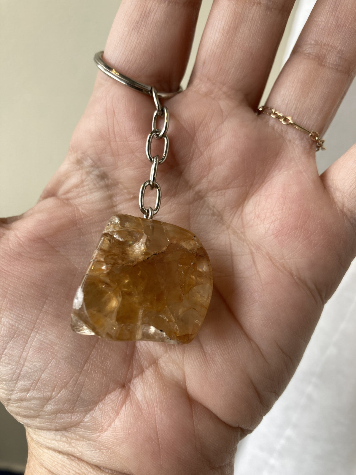 Polished Stone Crystal Keychain Dainty Accessories Natural Stone | Tumbled Stone | Worry Stone Crystal Keychains