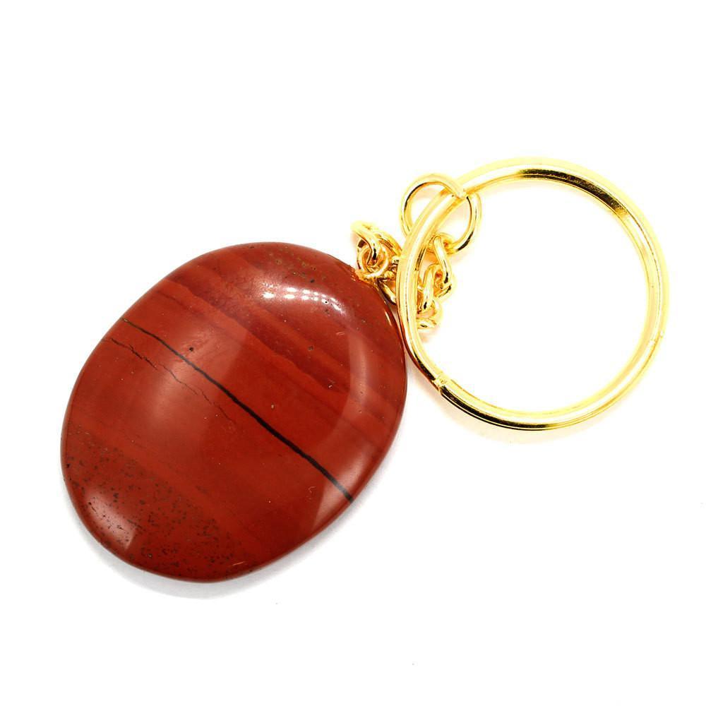 Worry Stone Crystal Keychain Dainty Accessories Red Jasper Natural Stone | Thumb Stone | Worry Stone Crystal Keychains