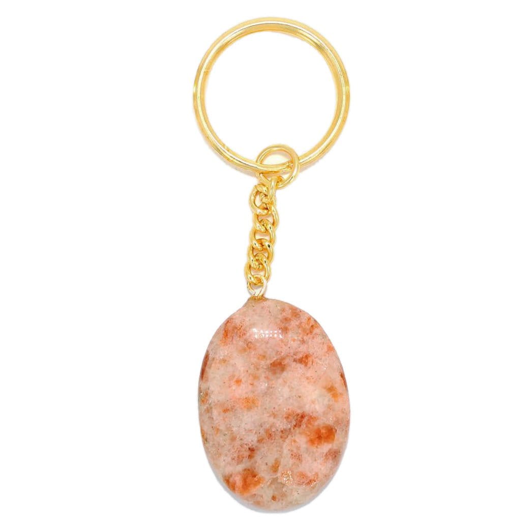 Worry Stone Crystal Keychain Dainty Accessories Sunstone Natural Stone | Thumb Stone | Worry Stone Crystal Keychains