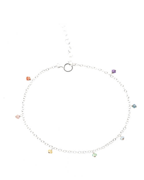 The 7 Chakras Anklet with Swarovski Crystals Dainty Anklets Sterling Silver / 8-9" (x-small) MaeMae Jewelry | Multi Color Swarovski Crystals | The 7 Chakras Anklet